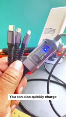 Cabo De Carregamento De Liga De Zinco 3 Em 1 100W 6A Carregador Super Rápido USB Proteção Para Micro Tipo C