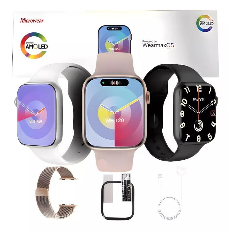 Relógio Smartwatch W99+ Plus Serie 9 Amoled Chat GPT 45mm Ilha Dinamica GPS Microwear Original