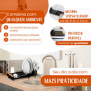 Escorredor de Louca Pratos Talheres Pia Cozinha Bandeja Retratil Slim Compacto Eco Design Preto