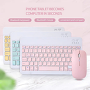 Kit Teclado e Mouse Sem Fio Bluetooth Colorido Macaron Para PC iPad Tablet Notebook