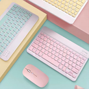 Kit Teclado e Mouse Sem Fio Bluetooth Colorido Macaron Para PC iPad Tablet Notebook