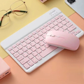Kit Teclado e Mouse Sem Fio Bluetooth Colorido Macaron Para PC iPad Tablet Notebook