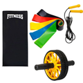 Kit Colchonete Academia Roda Abdominal Elastico Funcional Corda de Pular Treino em Casa Atividade Fisica Musculação