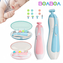 Cortador de unhas elétrico para bebês, crianças pequenas, crianças e adultos com caixa, rosa/azul
