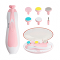 Cortador de unhas elétrico para bebês, crianças pequenas, crianças e adultos com caixa, rosa/azul