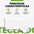Kit Teclado e Mouse Sem Fio Bluetooth Colorido Compatível com Android iOS e Windows
