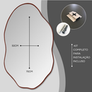 Kit 3 Espelhos Decorativos Orgânicos com Moldura em Couro Reforçado – Moldura Premium para Sala Hall