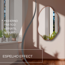 Kit 3 Espelhos Decorativos Orgânicos com Moldura em Couro Reforçado – Moldura Premium para Sala Hall
