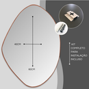 Kit 3 Espelhos Decorativos Orgânicos com Moldura em Couro Reforçado – Moldura Premium para Sala Hall