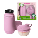 Conjunto Passeio Garrafa Térmica Infantil 250ml + Pote para Leite em Pó Sanremo Rosa / Azul