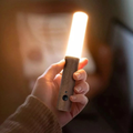 kit 2 Luminária Luz Led Recarregável Sensor de Movimento Arandela de Madeira Minimalista Para Mesa Parede