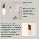 kit 2 Luminária Luz Led Recarregável Sensor de Movimento Arandela de Madeira Minimalista Para Mesa Parede