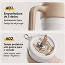 Garrafa Térmica De água 1200ml 1200ml Copo Chaveiro com Tampa e Canudo