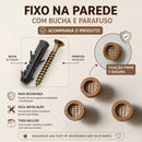 Cabideiro de Parede Redondo em MDF com Palha Sintética KIT COM 3 PEÇAS