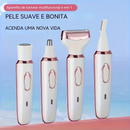 Barbeador Elétrico Feminino 4 em 1 Recarregável, Kit de Aparição para Rosto, Nariz, Pernas e Axilas, Máquina de Barbear