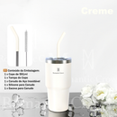 Romantic Crown Copo Térmico Inox Portátil 1200ml/1.2L com Tampa e Canudo Garrafa Térmica Inoxidável