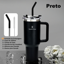 Romantic Crown Copo Térmico Inox Portátil 1200ml/1.2L com Tampa e Canudo Garrafa Térmica Inoxidável