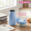 Conjunto Passeio Garrafa Térmica Infantil 250ml + Pote para Leite em Pó Sanremo Rosa / Azul