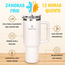 Romantic Crown Copo Térmico Inox Portátil 1200ml/1.2L com Tampa e Canudo Garrafa Térmica Inoxidável