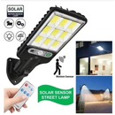 Kit 3 Luminárias Solar Parede Refletor 108 COB Carregar LED Luz Branco frio Prova D'Água Sensor Presença 3 funções 3063
