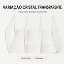 Organizador Bolsas Acrílico Multiuso 3 Divisorias Qualidade Premium Variedade De Cores Transparente Preto Branco