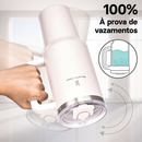 Romantic Crown Copo Térmico Inox Portátil 1200ml/1.2L com Tampa e Canudo Garrafa Térmica Inoxidável