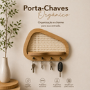Porta Chaves Orgânico Decorativo com Prateleira e Palha Indiana