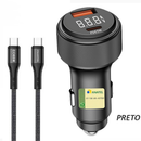 Carregador Veicular Turbo 87.5W USB-C USB-A Carregamento rápido Metal aeronáutico TIPO C