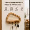 Porta Chaves Orgânico Decorativo com Prateleira e Palha Indiana