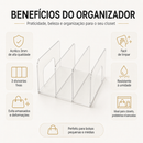Organizador Bolsas Acrílico Multiuso 3 Divisorias Qualidade Premium Variedade De Cores Transparente Preto Branco