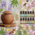 Kit Aromatizador Difusor Umidificador Elétrico Ambiente + 12 Essências 10ml