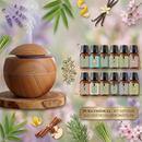 Kit Aromatizador Difusor Umidificador Elétrico Ambiente + 12 Essências 10ml