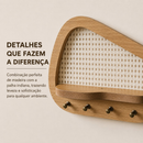 Porta Chaves Orgânico Decorativo com Prateleira e Palha Indiana