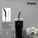 Romantic Crown Copo Térmico Inox Portátil 1200ml/1.2L com Tampa e Canudo Garrafa Térmica Inoxidável