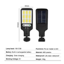 Kit 3 Luminárias Solar Parede Refletor 108 COB Carregar LED Luz Branco frio Prova D'Água Sensor Presença 3 funções 3063