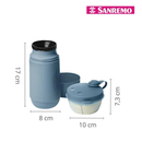 Conjunto Passeio Garrafa Térmica Infantil 250ml + Pote para Leite em Pó Sanremo Rosa / Azul