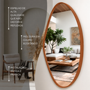 Kit 3 Espelhos Decorativos Orgânicos com Moldura em Couro Reforçado – Moldura Premium para Sala Hall