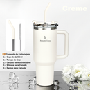 Romantic Crown Copo Térmico Inox Portátil 1200ml/1.2L com Tampa e Canudo Garrafa Térmica Inoxidável