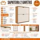 Sapateira Vertical com Portas Organizadoras Armário Multiuso Decorativo Sala Quarto e Hall Entrada