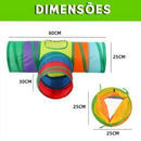 Túnel Interativo para Gatos e Cães: Labirinto Colorido, Dobrável, Fácil de Armazenar e Lavável