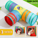 Túnel Interativo para Gatos e Cães: Labirinto Colorido, Dobrável, Fácil de Armazenar e Lavável