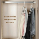 Kit Cabide 5 em 1 Retrátil Multifuncional Organizador Aço Calças Jeans Guarda Roupas