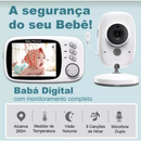 Babá Eletrônica com Monitor Visão Noturna Áudio Bidirecional Sensor de Temperatura Monitor Infantil Digital