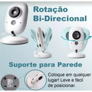 Babá Eletrônica com Monitor Visão Noturna Áudio Bidirecional Sensor de Temperatura Monitor Infantil Digital