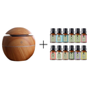 Kit Aromatizador Difusor Umidificador Elétrico Ambiente + 12 Essências 10ml