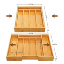 Porta Talheres Gaveta Bambu 7 Divisoria Extensivel Ajustavel