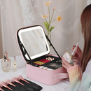 Kit Maleta Maquiagem completo Profissional Com Espelho e Luz Led e paleta de maquiagem