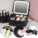 Kit Maleta Maquiagem completo Profissional Com Espelho e Luz Led e paleta de maquiagem