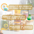 Kit Com 5 Potes Vidro Com Tampa Bambu Super Vedação hermético Conjunto porta mantimento