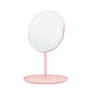 Espelho LED de Mesa com Bandeja Porta Maquiagem Luz 3 Cores Ajustável Touch USB